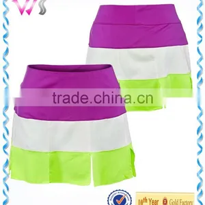 Custom Women Contrast Colors Skirt Stylish Sexy Skirts Wholesale Tennis Skirts thumbnail-1