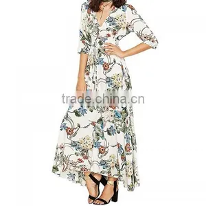 2017 High Waist One-piece Dress Big Pendulum Type Fashion Dress thumbnail-1