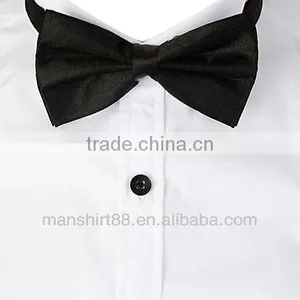Man's Long Sleeve White Satin Tuxedo Shirt thumbnail-2