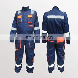 EN340 100% Cotton OEM Customized Fire Retardant Multi-pocket Reflective Coverall thumbnail-1