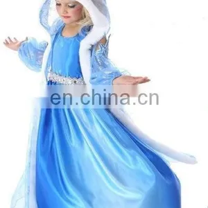 Fashion Long Sleeve Frozen Elsa Dress Cape Frozen Elsa Dress Fabric Elsa Costume FC2019 thumbnail-1
