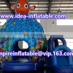 Charming Ocean Theme Inflatable Fish Combo Bouncy Castle ID-CB099 thumbnail-1