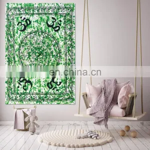 Batik Om Mandala Tapestry Indian Handmade Bohemian Poster Wall Decor Hanging thumbnail-1