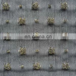 New Black Floral Nylon Spandex Metallic Net Fabric thumbnail-1