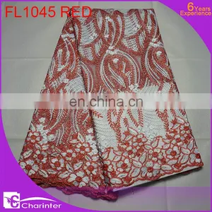 African Fabric Wholesale African Lace Fabrics FL1045 Black thumbnail-6