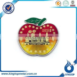 Hot Sale Custom Metal Apple Shaped Fridge Magnet With Enamel Covered thumbnail-1