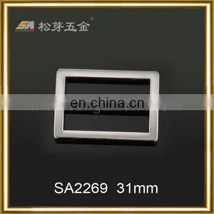 Fashion Rectangle Metal Slider Buckle Silver Color Zinc Alloy Adjustable Blet Buckle For Strap Usage thumbnail-1