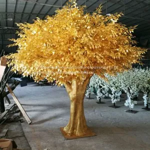 Fiberglass Trunk Golden Artificial Banyan Tree for Decoration thumbnail-4