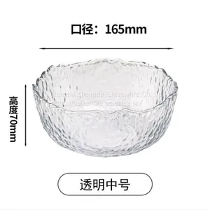 Japanese Hammer Pattern Glass Bowl for Home thumbnail-1