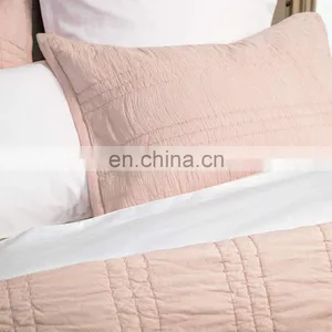 Breathable & Ultra Soft 100%Cotton 2 Layers Cotton Crinkle Gauze Stripe Embroidery Bedding Quilt thumbnail-5