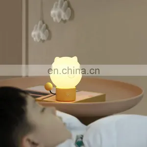 USB Children Animal Night Light Silicone Soft Cartoon Baby Nursery Lamp Breathing LED Night Light thumbnail-2