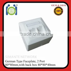 80*80 2 Ports GER Fiber Faceplate thumbnail-1