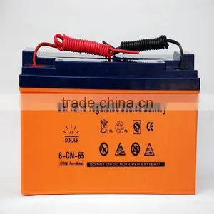 High Capacity Valve Regulated Gelled Solar Battery, 65Ah 12V thumbnail-1