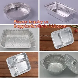 Rectangular Aluminium Foil Food Container, Airlines Fast Food Delivery, Reheating, Baking, Roasting, Meal Prep, GRAB To-Go thumbnail-3
