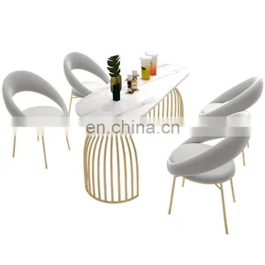 The Latest White Marble Top Restaurant Table Set Made In China In Sale thumbnail-1