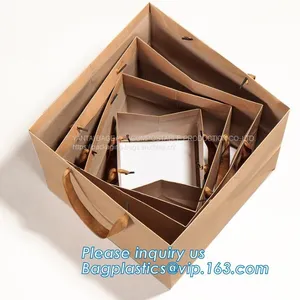Flower Carrier Bag for Gift, Paper Bag for Carry Flower,Waterproof White Kraft Paper Flower Bag for Packing With Ribbon thumbnail-3