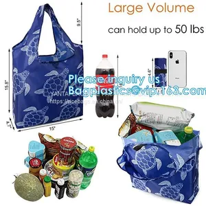 Vegetable Durable Heavy Duty Oxford Polyester XLARGE CAPACITY T-Shirt 201D Polyester Eco Shopping Big Tote Bag thumbnail-4
