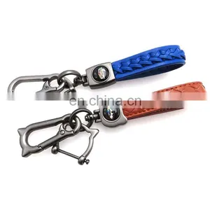 Custom Design Your Own Logo Leather Key Ring Leather Keychain thumbnail-3