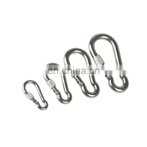 Various Sizes Carabiner Stainless Steel Spring Snap Hook Carabiner 304 Stainless Steel Clips thumbnail-5