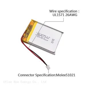 Li-po Battery Pack UFX 603040 680mAh 3.7V For Remote Control Battery thumbnail-3
