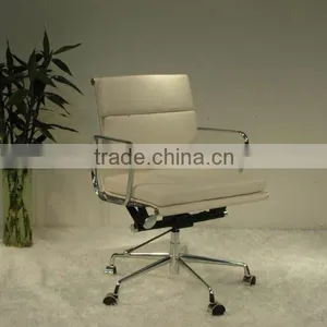 Replica Italian Genuine Leahter Charles and Ray Low Back Fauteuil Soft Pad Group Office Chair, Excutive Soft Pad Low Back Chair thumbnail-3