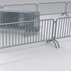 Durable Galvanized Steel Barrier Both Curved Feet Rugged Welded Steel Construction Crowd Control thumbnail-3