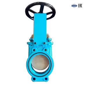 Hot Sale DIN Wafer Type PN10 Soft Seal QT450 Knife Gate Valve GGG40 Body 304 Disc Flange Knife Gate Valve thumbnail-4
