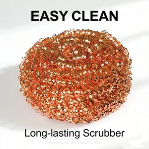 Heatproof High Temperature Resistant Steel Ball Copper Wire Scrubber for Cleaning Ovens, Stoves and BBQ Grills thumbnail-4