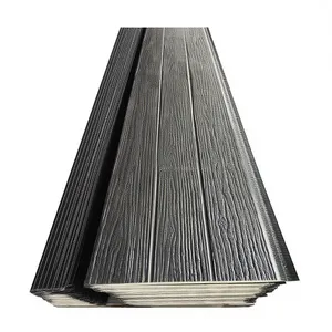 Wood Brick Grain PU Insulated Metal Wall Panel Weatherproof Exterior Renovation Siding Prefab House Villa Workshop Wall Cladding thumbnail-2