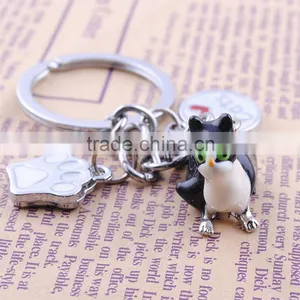 Epoxy Keychain Manufacturers Pet Key Rings Wholesale Blue Cat Keychain thumbnail-2