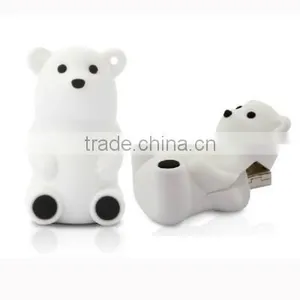 Popular Animal USB Pen Drive 2.0 White Polar Bear USB/1gb/2gb/4gb/8gb/16gb/32gb thumbnail-1