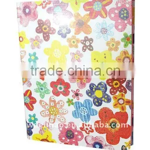 Color Flowers Printed Cloth Wrapping Ring Binder Desktop File Folder for Office Stationery Cardboard A4 or FC Size thumbnail-1