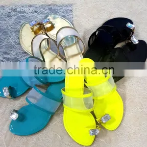 Transparent Design Toe Ring Diamond Flat Sandals, Ladies Easy-to-go Casual Shoes Women Slippers thumbnail-6