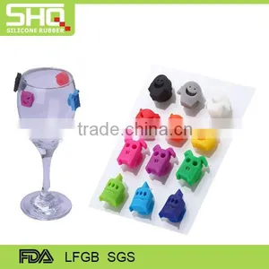 Fashion Colorful Silicone Cartoon Glass Sticker Wine Bottle Marker thumbnail-1