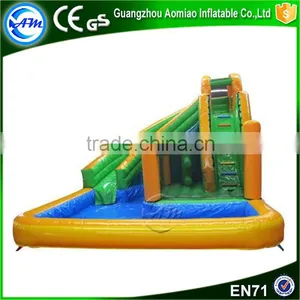 New Style Giant Colorful Inflatable Floating Water Slide With Pool Supplier's Choice thumbnail-3