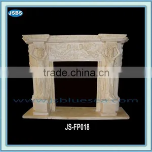 Marble Fireplace With Angel Statue thumbnail-1