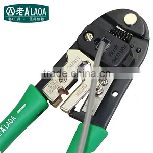 LAOA 8P Hand Crimping Tools / Network Crimping PlierModular Plug Crimping Cutter Crimper Tools for Round Wire Flat Wire thumbnail-1
