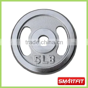 Fitness Round Edged Chromed Cast Iron Weight Plate With 2 Handle Grip thumbnail-1