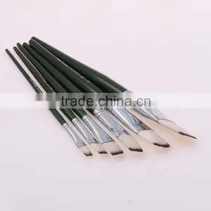 Free Sample 6Pcs High Grade Nylon Hair Wooden Handle Artist Paint Brush Set For Students thumbnail-3