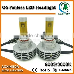 2015 Latest Developmental 9005 HB3 LED Headlight G6 Fanless All in One 6000LM LED Headlight thumbnail-1