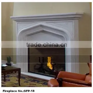 Factory White Marble Fireplace Insert thumbnail-1