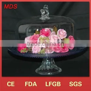 Glass Cake Tools Clear Crystal Wedding Cake Stand With Bird Design thumbnail-1