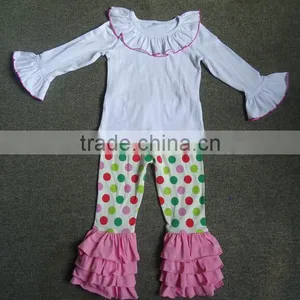 Good Quality Baby Long Sleeve Ruffle Shirts,Girls Long T Shirts,Long White T Shirts thumbnail-3