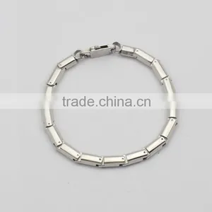 Shiny High Polished Silver Biker Chain Bracelet Stainless Steel Jewelry thumbnail-2