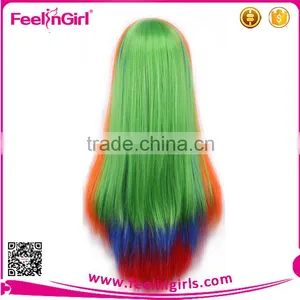 Oblique Bangs Very Long Straight Hair Cute Cosplay Wig thumbnail-2