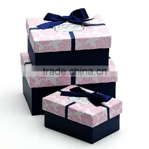 Customized Pink Fancy Packaging Gift Box With Ribbon Decoration thumbnail-1