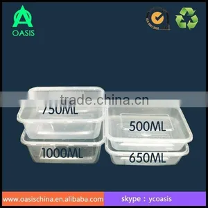 500ml pp Plastic Rectangle Food Container With Lid thumbnail-3