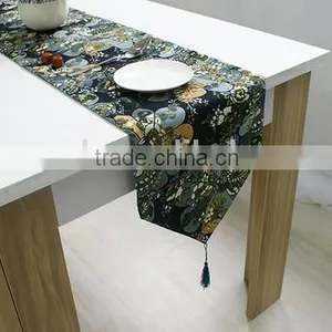 Printed Cotton Linen Canvas Table Runner thumbnail-1