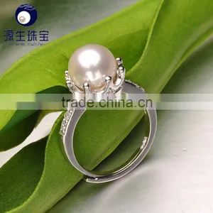 Fashion Jewelry White Lovely Freshwater Pearls Rings for Women thumbnail-3