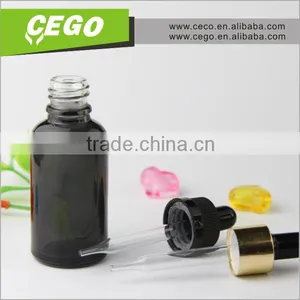 30 ml Black Ejuice Amber Clear Round Glass Dropper Bottle thumbnail-5